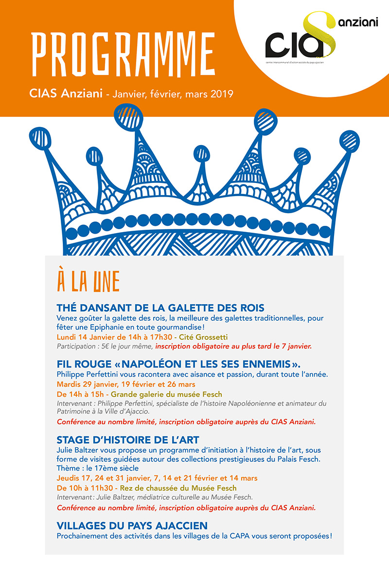 Couverture du programme trimestriel du CIAS anziani hiver 2019