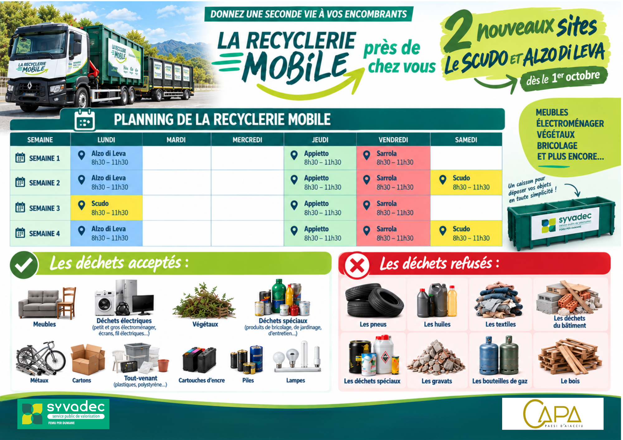 affiche général info recyclerie mobile