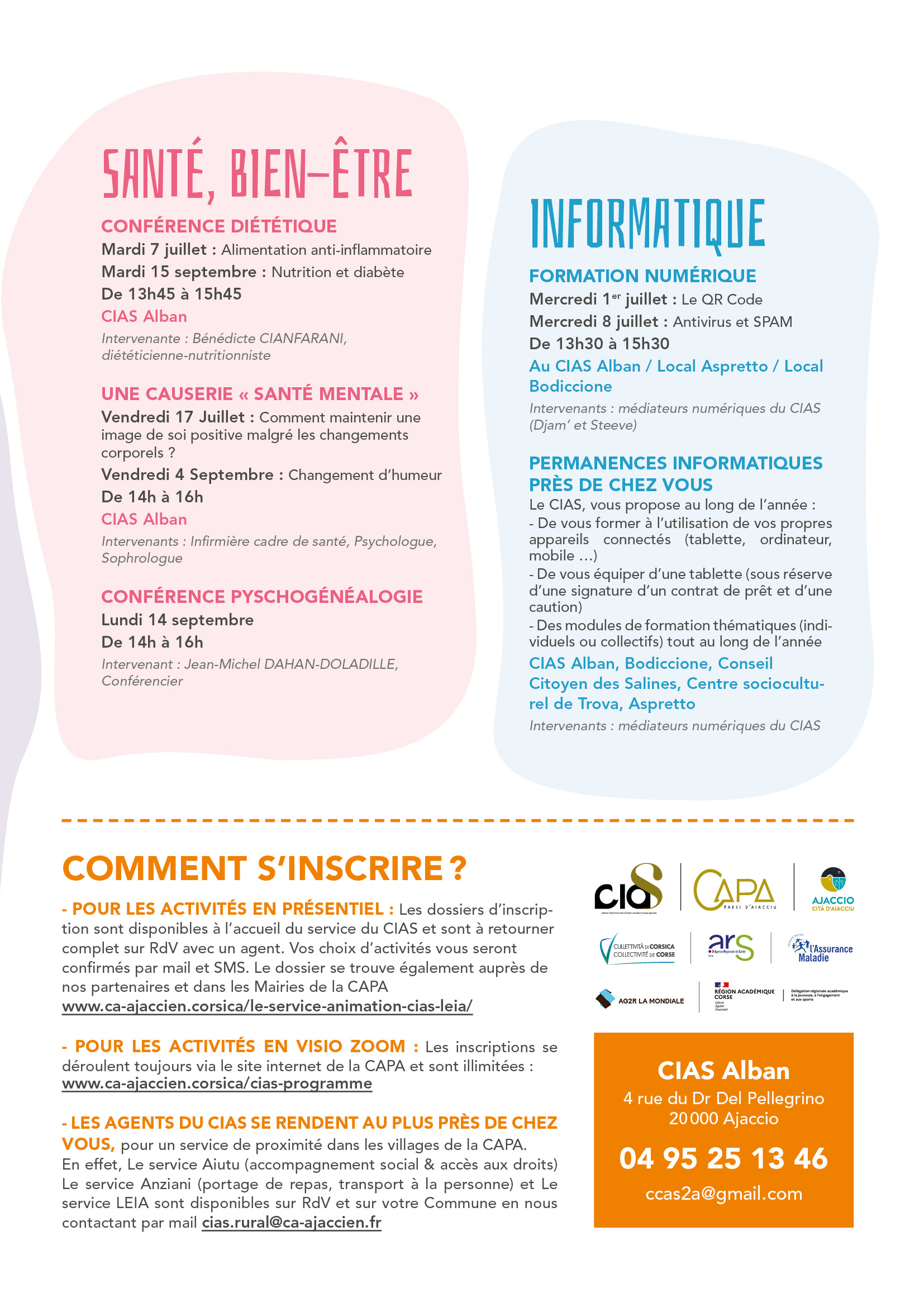 3e page du programme trimestriel d'été 2026 du CIAS du Pays Ajaccien