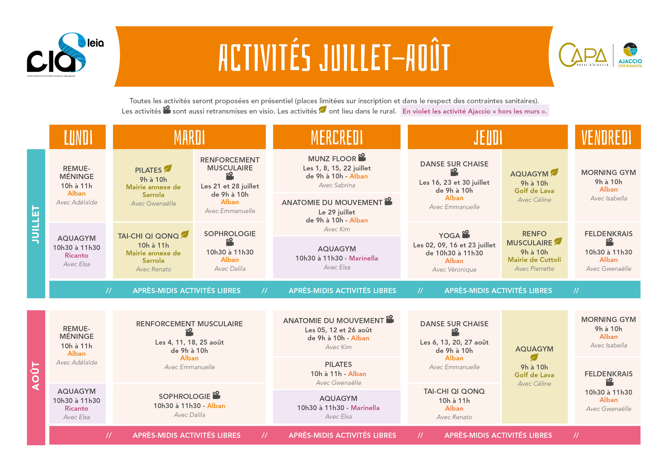 4e page du programme trimestriel d'été 2026 du CIAS du Pays Ajaccien